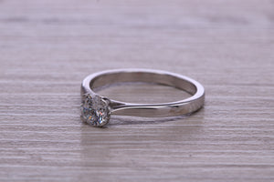 Beautiful Diamond Solitaire, Certified Diamond, Choice of Diamond Sizes and Precious Metal