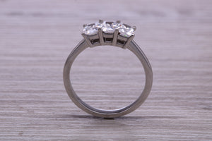1.25ct Emerald cut Moissanite Diamond set Platinum Ring