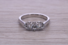 Load image into Gallery viewer, Traditional Moissanite Diamond set Trilogy Ring