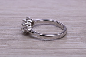 Traditional Moissanite Diamond set Trilogy Ring