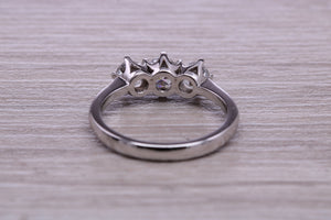 Traditional Moissanite Diamond set Trilogy Ring
