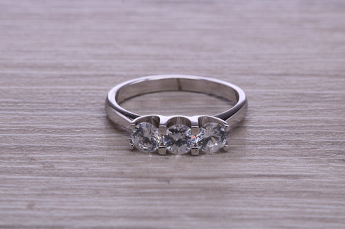 Traditional Moissanite Diamond Trilogy set Platinum Eternity Ring