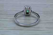 Load image into Gallery viewer, Emerald and Diamond Halo Ring