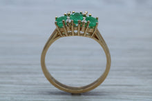 Load image into Gallery viewer, Two carats Three Emeralds and Diamond set Ring