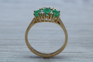Two carats Three Emeralds and Diamond set Ring