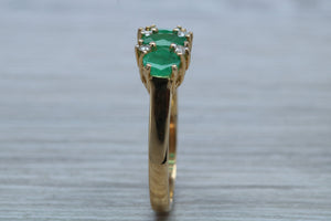 Two carats Three Emeralds and Diamond set Ring
