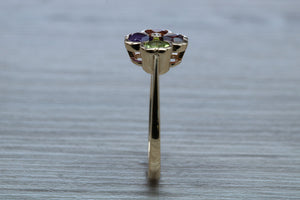 Four Clover Leaf Multi Gemstone set Ring