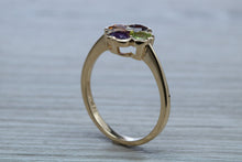 Load image into Gallery viewer, Four Clover Leaf Multi Gemstone set Ring