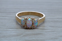 Load image into Gallery viewer, Fiery Opal and Diamonds set Yellow Gold Ring