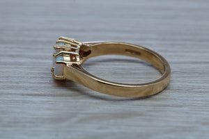 Fiery Opal and Diamonds set Yellow Gold Ring