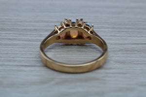 Fiery Opal and Diamonds set Yellow Gold Ring