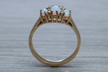 Load image into Gallery viewer, Fiery Opal and Diamonds set Yellow Gold Ring