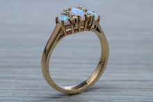 Load image into Gallery viewer, Fiery Opal and Diamonds set Yellow Gold Ring