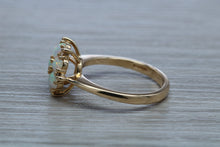 Load image into Gallery viewer, Beautiful Fiery Opal and Diamonds set Yellow Gold Ring