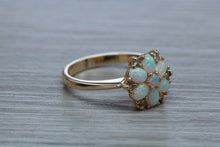 Load image into Gallery viewer, Beautiful Fiery Opal and Diamonds set Yellow Gold Ring