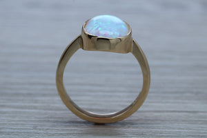 Very Fiery and Sparkly Opal set Yellow Gold Ring