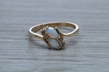 Load image into Gallery viewer, Fiery Opal and Diamonds set Yellow Gold Ring