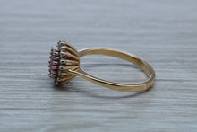 Load image into Gallery viewer, Oval cut Ruby and Diamond Cluster Ring