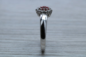 Petite Ruby and Diamond Cluster Ring