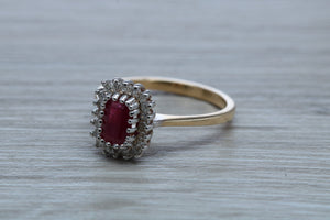 Stunning 1.25 carat Ruby and Diamond Cluster Ring,