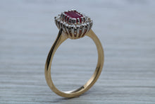 Load image into Gallery viewer, Stunning 1.25 carat Ruby and Diamond Cluster Ring,