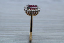 Load image into Gallery viewer, Stunning 1.25 carat Ruby and Diamond Cluster Ring,
