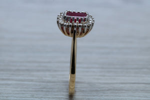 Stunning 1.25 carat Ruby and Diamond Cluster Ring,
