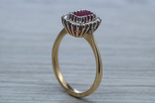 Load image into Gallery viewer, Stunning 1.25 carat Ruby and Diamond Cluster Ring,