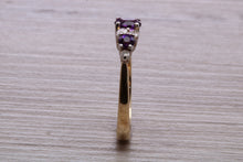 Load image into Gallery viewer, Amethyst and Diamond set Yellow Gold Ring