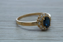 Load image into Gallery viewer, Blue Sapphire and Diamond Ring