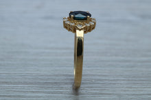 Load image into Gallery viewer, Blue Sapphire and Diamond Ring