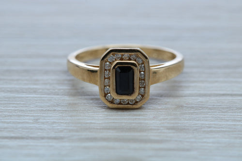 Halo set Royal Blue Sapphire and Diamond Ring