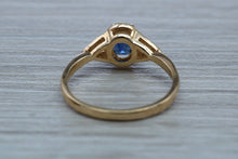 Load image into Gallery viewer, Oval cut Blue Sapphire and Diamond Ring