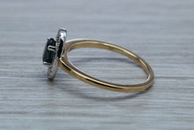 Load image into Gallery viewer, Beautiful Halo set Blue Sapphire and Diamond Ring