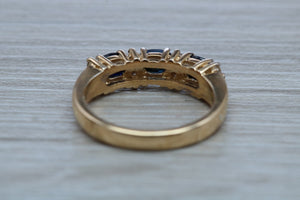 Blue Sapphire and Diamond Eternity Ring