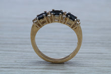 Load image into Gallery viewer, Blue Sapphire and Diamond Eternity Ring