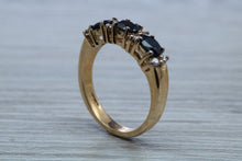 Load image into Gallery viewer, Blue Sapphire and Diamond Eternity Ring