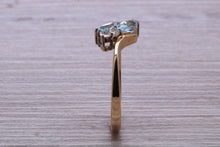 Load image into Gallery viewer, Sky Blue Topaz and Diamond set Yellow Gold Ring