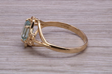 Load image into Gallery viewer, Swiss Blue Topaz set Yellow Gold Ring