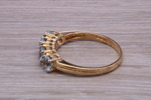 Load image into Gallery viewer, Sky Blue Topaz and Diamond set Yellow Gold Ring