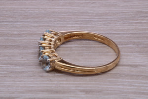 Sky Blue Topaz and Diamond set Yellow Gold Ring