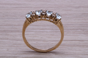 Sky Blue Topaz and Diamond set Yellow Gold Ring