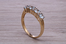 Load image into Gallery viewer, Sky Blue Topaz and Diamond set Yellow Gold Ring