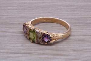 Multi Gemstone set Yellow Gold Ring