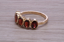 Load image into Gallery viewer, 1.50 carat Five stone Garnet Gemstone set Gold Ring