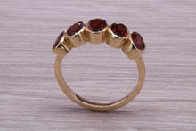 Load image into Gallery viewer, 1.50 carat Five stone Garnet Gemstone set Gold Ring