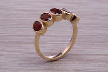 Load image into Gallery viewer, 1.50 carat Five stone Garnet Gemstone set Gold Ring