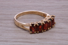 Load image into Gallery viewer, 1.50 carats Five Stone Garnet Gemstone set Yellow Gold Ring