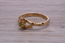 Load image into Gallery viewer, Tree Twig Designed Peridot set Yellow Gold Ring