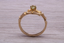 Load image into Gallery viewer, Tree Twig Designed Peridot set Yellow Gold Ring